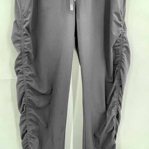Athleta Black Mid Rise Attitude Ruched Athletic Jogger Pants Size 6T - Picture 2 of 8